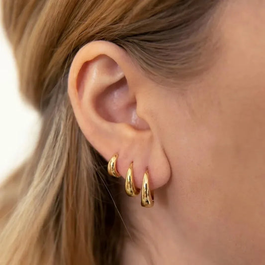 6Pcs/Set Stainless Steel Minimalist Huggie Hoop Earrings for Women Simple Metal Circle Small Earrings Punk Unisex Rock Jewelry