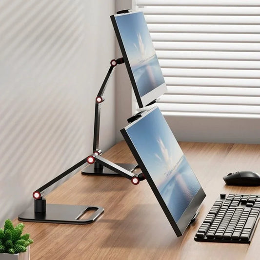 Professional title: 
```Adjustable Portable Monitor Holder for 12-17.3 Inch Screens - VESA Compatible - Expandable Desktop Clamp Stand for Phone, Laptop, and Gaming```
